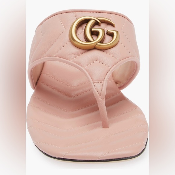 Gucci Marmont GG Padded Chevron Matelassé Flip Flop (8US/38EU; Pink) - Picture 8 of 10